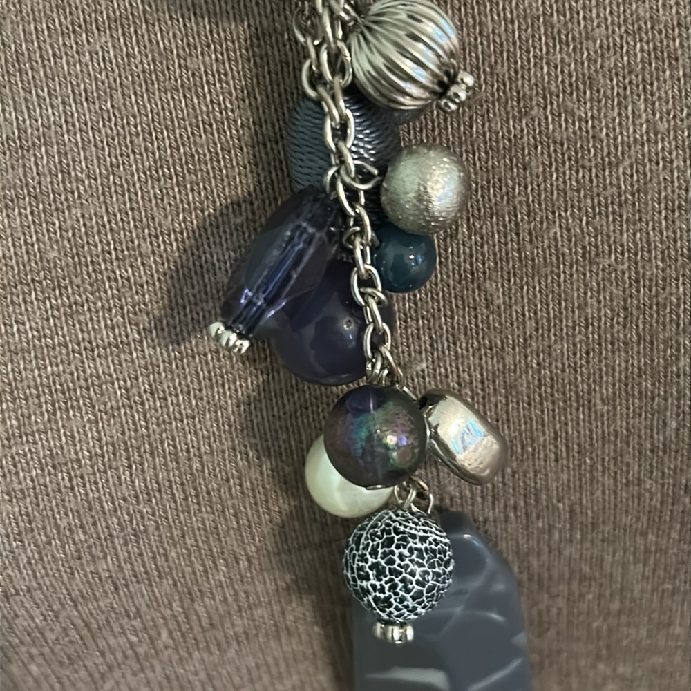 C1946 Chunky Statement Necklace Long Chain With L… - image 7